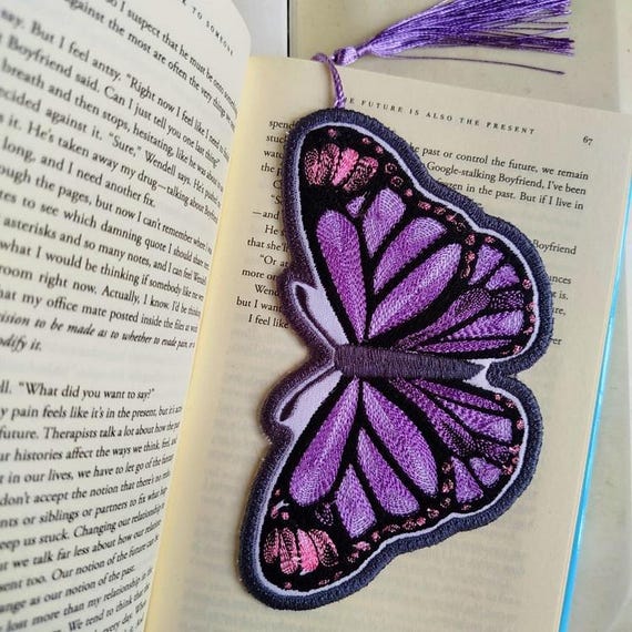 ITH Butterfly bookmark Machine embroidery design - Instant download file
