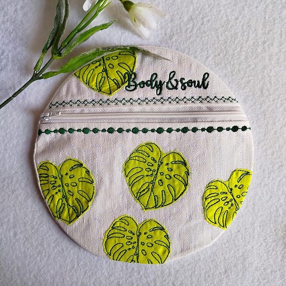 ITH Body and soul leaves purse Machine embroidery design - Instant download file