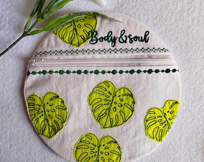 ITH Body and soul leaves purse Machine embroidery design - Instant download file