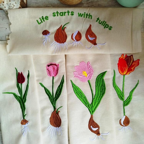 Tulips Machine embroidery designs - Instant download files