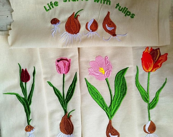 Tulips Machine embroidery designs - Instant download files