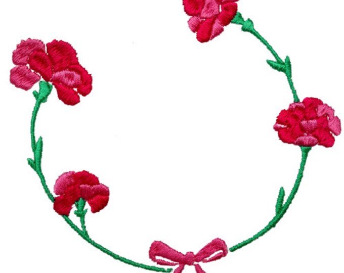 Wreath machine embroidery flowers design - digital download file