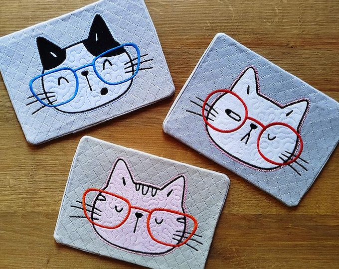 ITH Cute cats mugrugs Machine embroidery designs - Instant download file
