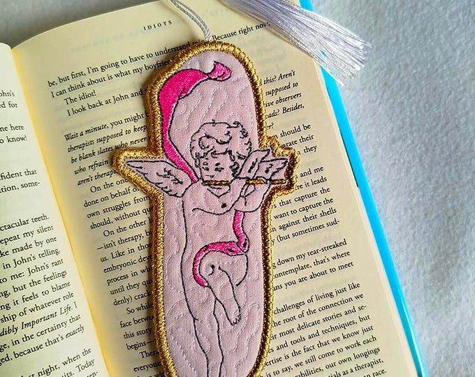 ITH Angel bookmark Machine embroidery design - Instant download file