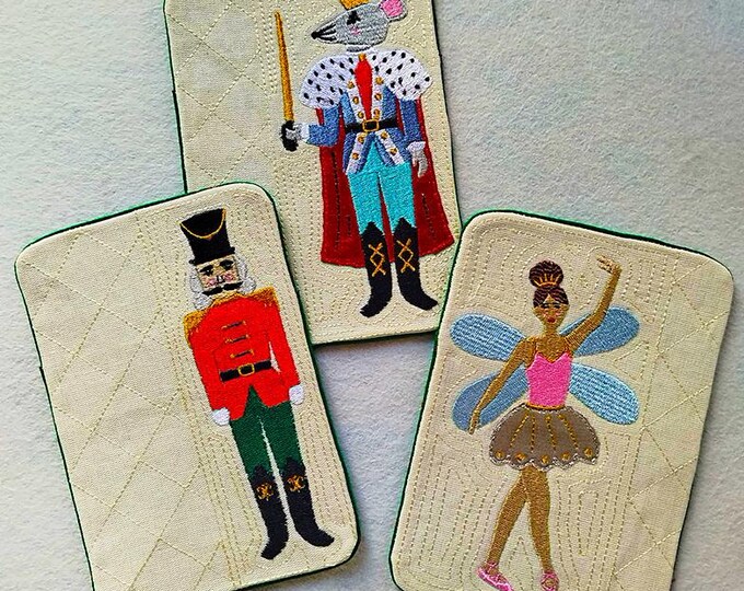 ITH Nutcracker mugrugs Machine embroidery designs - Instant download file