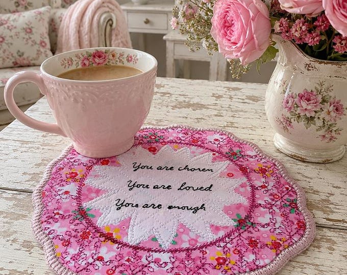ITH Uplifting coaster Machine embroidery design - Instant download file