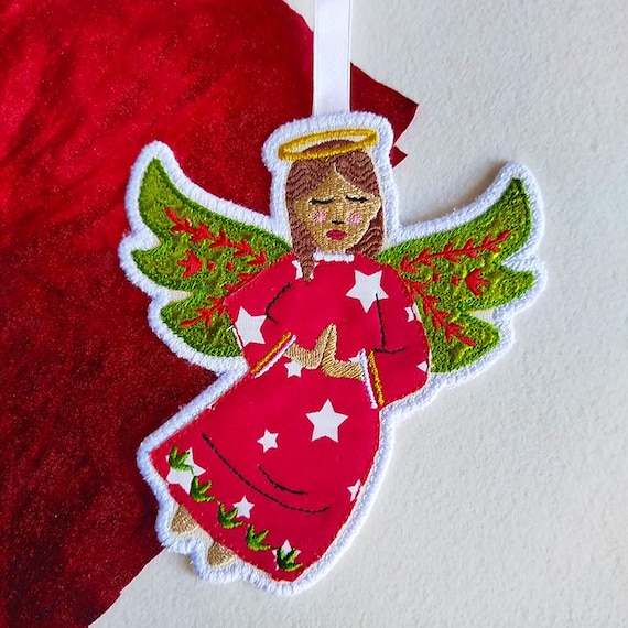 ITH Sweet angel ornament Machine embroidery design - Instant download file
