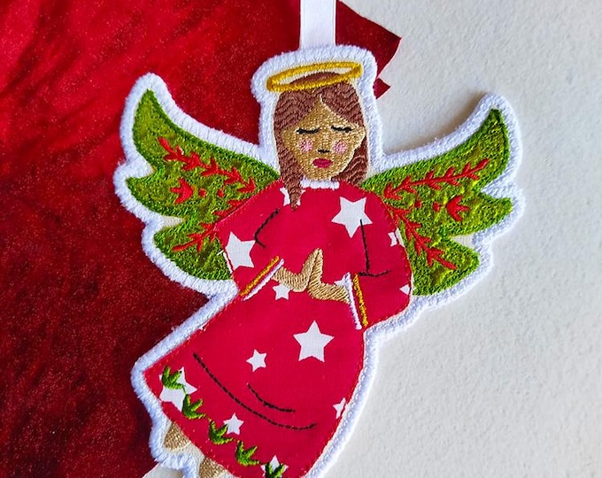 ITH Sweet angel ornament Machine embroidery design - Instant download file