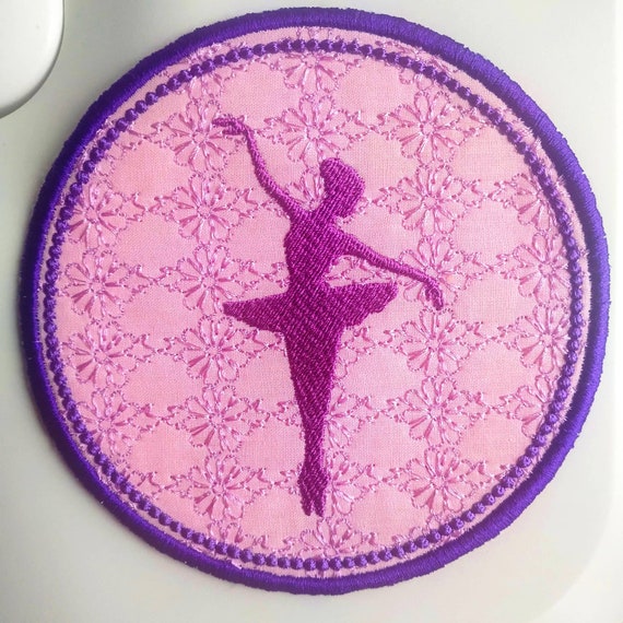 Ballerina Coaster Machine Embroidery design 127mm + tutorial _ Instant download file