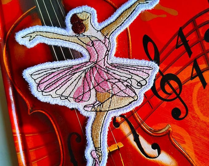 ITH Ballerina bookmark Machine embroidery design - Instant download file