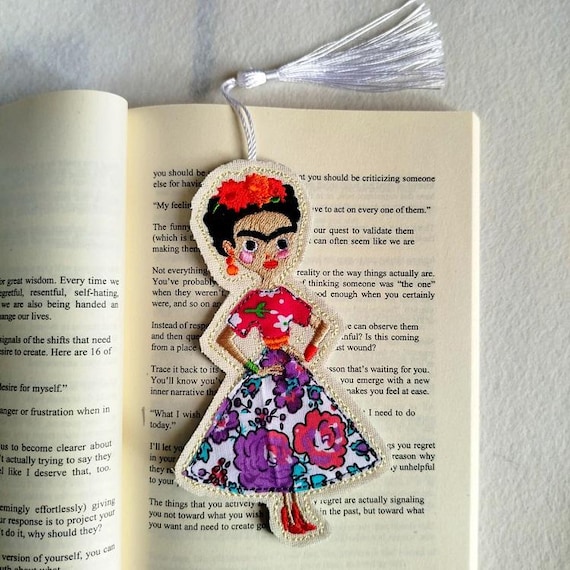 ITH Mexican girl bookmark Machine embroidery design - Instant download file