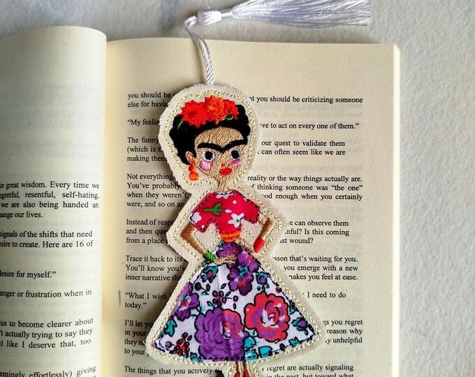 ITH Mexican girl bookmark Machine embroidery design - Instant download file