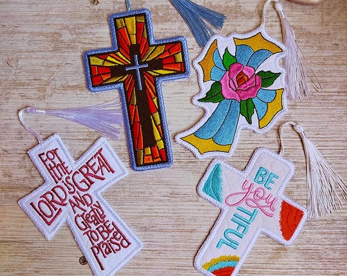 ITH Cross special bookmarks 4 Machine embroidery designs - Instant download files