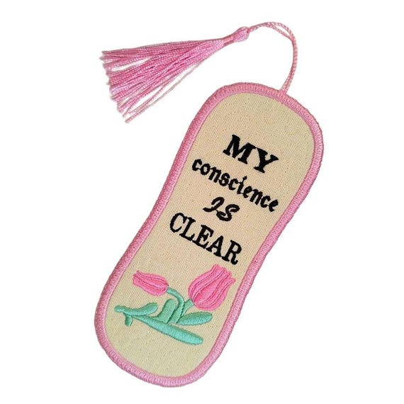 ITH My conscience is clear bookmark Machine embroidery design - Instant download file