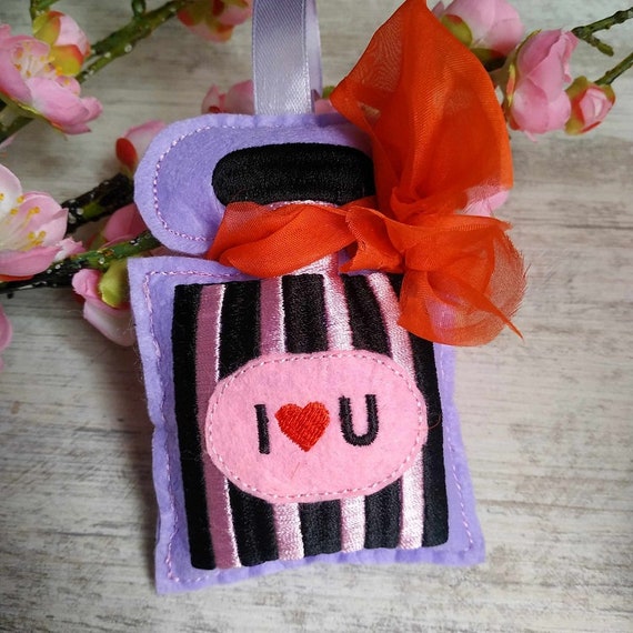 ITH felt Perfume machine embroidery design - Instant download file