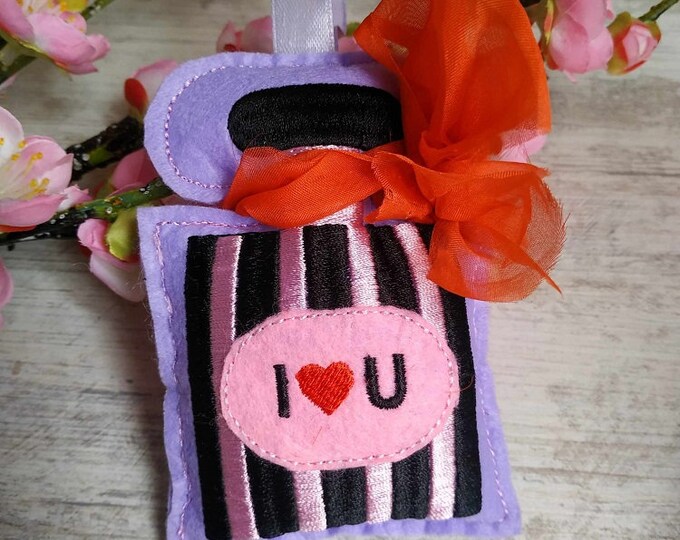ITH felt Perfume machine embroidery design - Instant download file