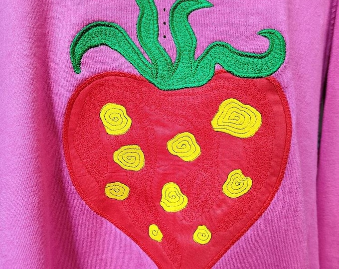 HUGE Strawberry Applique Machine embroidery design - Instant download file