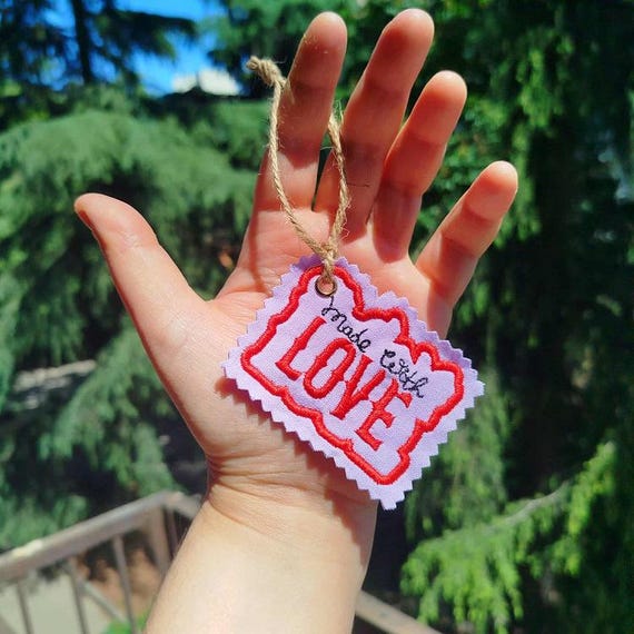 ITH Made with love tag Machine embroidery design - Instant download file