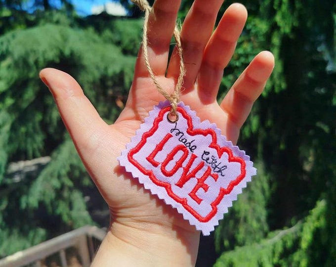 ITH Made with love tag Machine embroidery design - Instant download file
