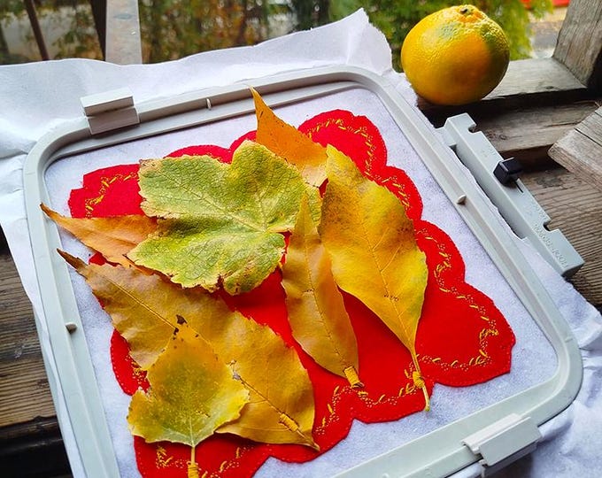 ITH Fallen blossom on felt hanger- Machine embroidery design - Instant download file