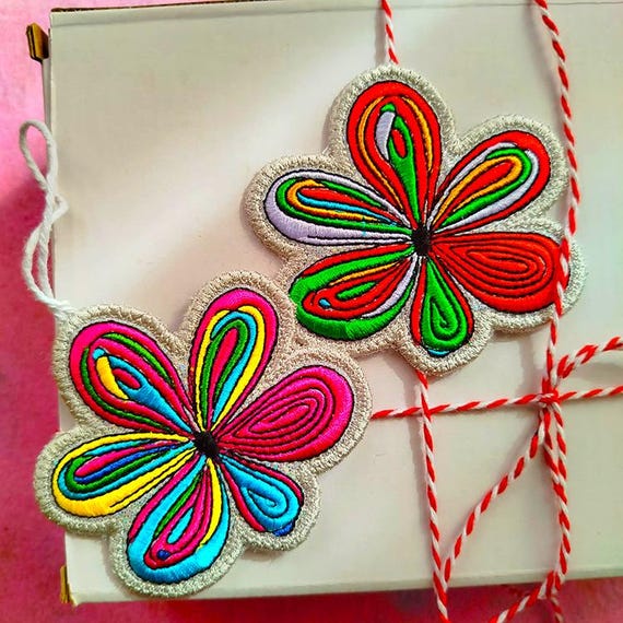ITH Floral ornament or tag Machine embroidery design - Instant download file