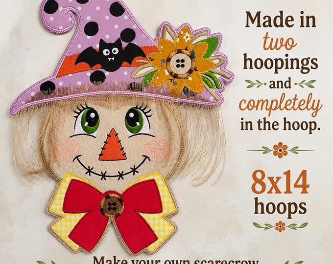 ITH Scarecrow Machine embroidery design - No SEW format - Instant download file