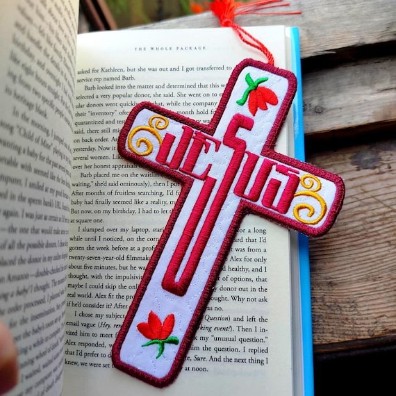 ITH Jesus Cross bookmark Machine embroidery design - Instant download file