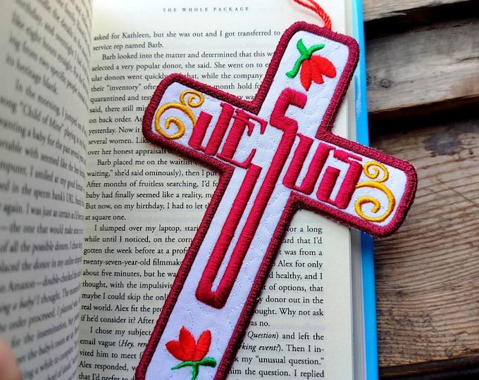ITH Jesus Cross bookmark Machine embroidery design - Instant download file