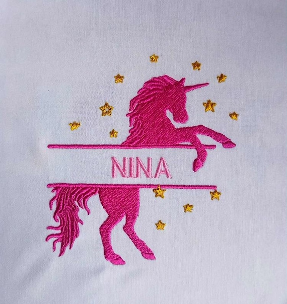 Unicorn Split Monogram Machine embroidery design - Instant download file