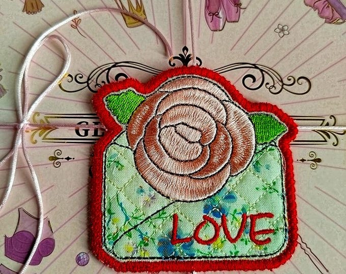 ITH Love Tag Machine embroidery design - Instant download fle
