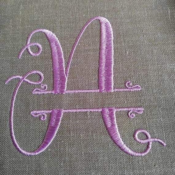 Elegant split ALL abc monograms Machine embroidery designs - Instant download files