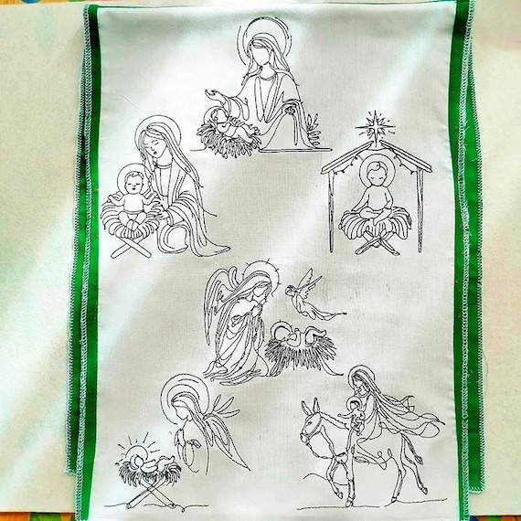 Nativity embroidery set - Machine embroidery designs - Instant download file