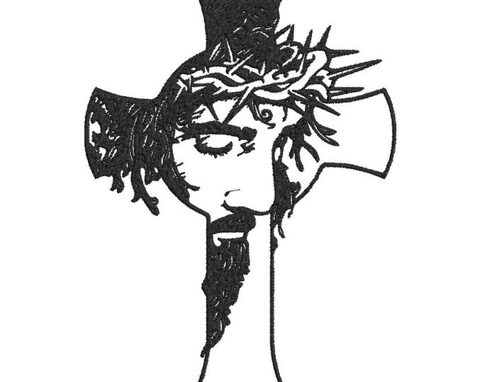 Jesus Cross machine embroidery Large design - instant download