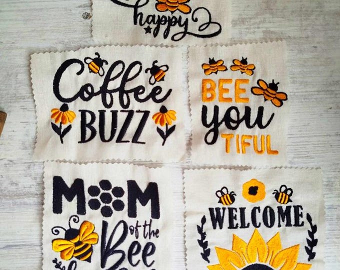 Bees set 3 Machine embroidery designs set - Instant download files
