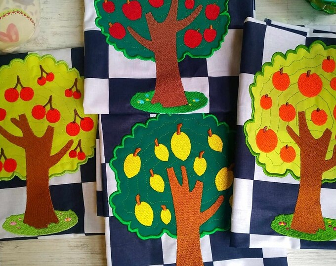 Tree appliques Machine embroidery designs - Instant download files