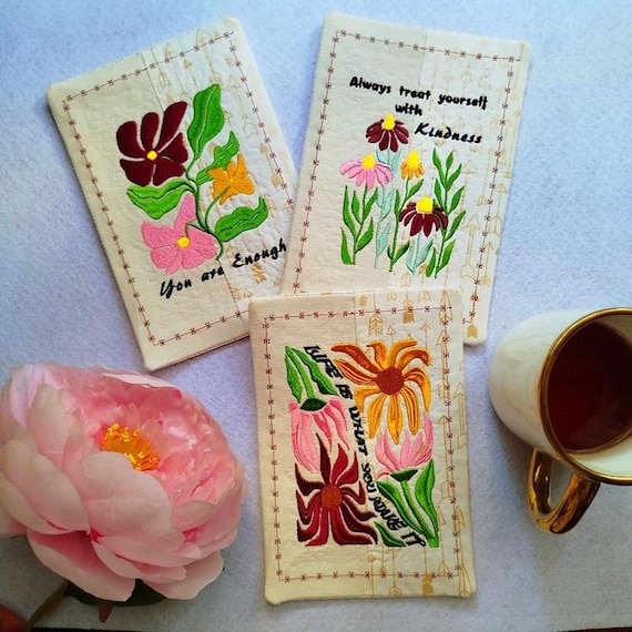 ITH Inspirational mugrugs - Machine embroidery designs - Instant download files