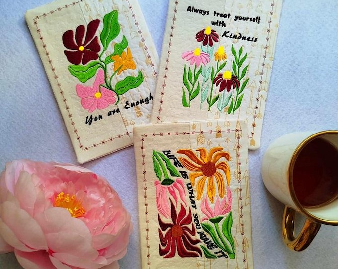 ITH Inspirational mugrugs - Machine embroidery designs - Instant download files