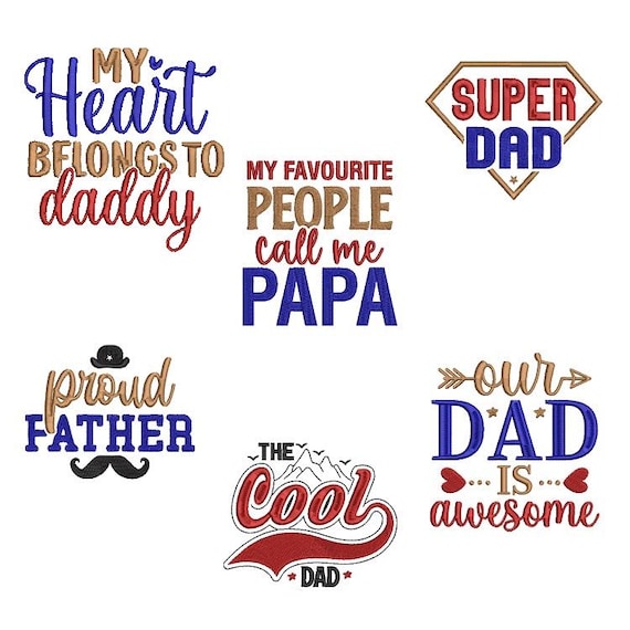 Dads set Machine embroidery designs set - Instant download files