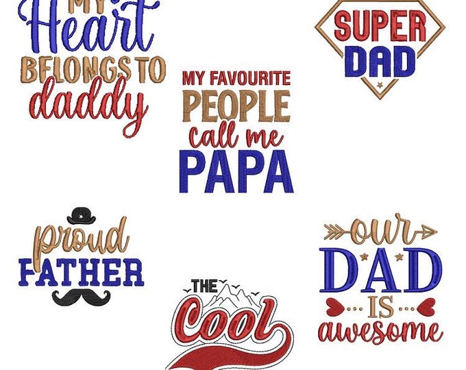 Dads set Machine embroidery designs set - Instant download files