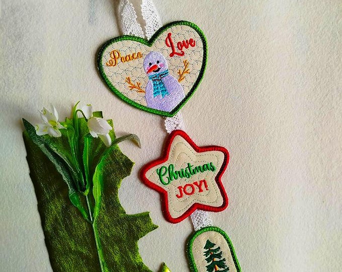 ITH Christmas Garland Machine embroidery design - Instant download file