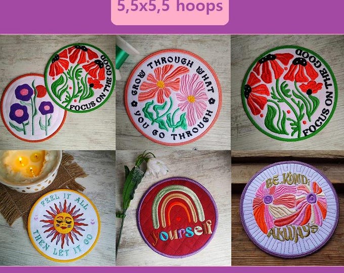 ITH All kinds of coasters Machine embroidery designs - Instant download files
