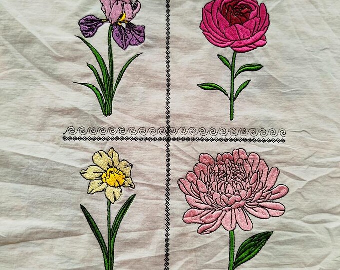 Florals Machine embroidery designs set - Instant download files
