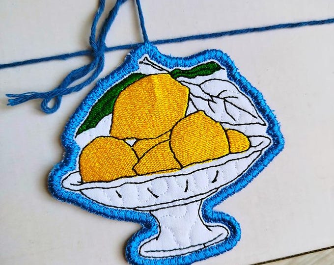ITH Lemons tag Machine embroidery design - Instant download file