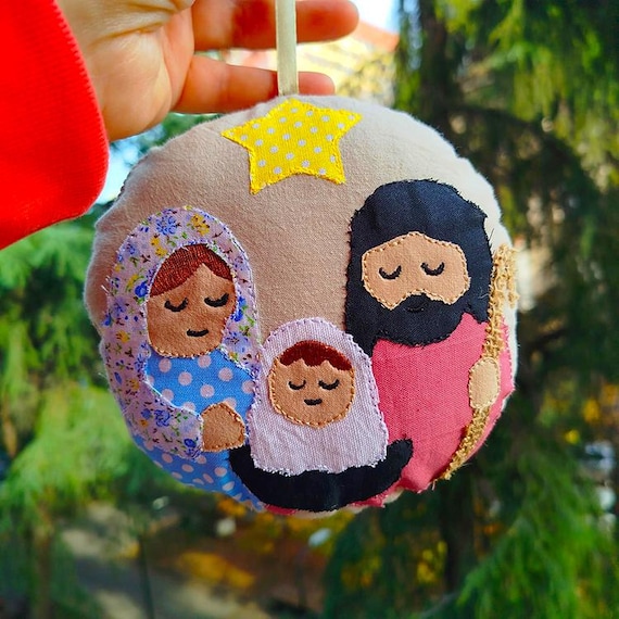 ITH Nativity applique stuffed ornament Machine embroidery design - Instant download file
