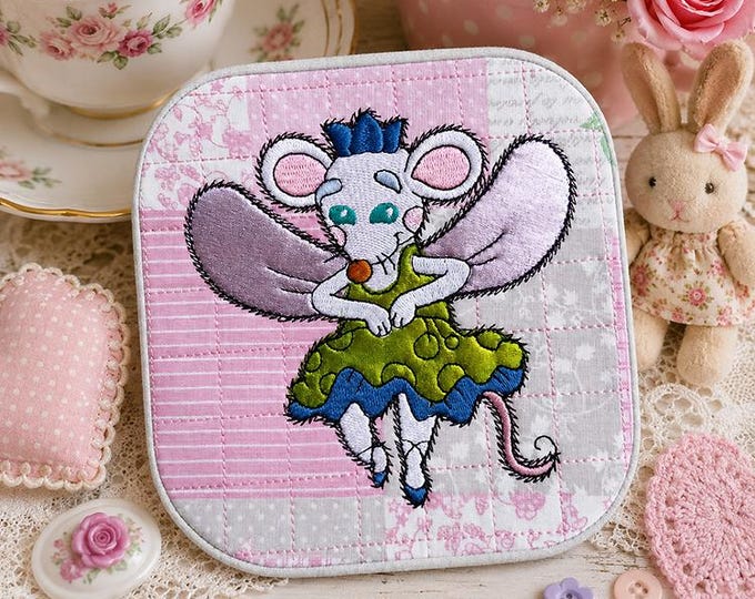 ITH Sweet mice fairies - mugrug 3 Machine embroidery design - Instant download file