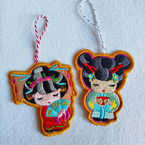 ITH Geishas Machine embroidery designs - Instant download files