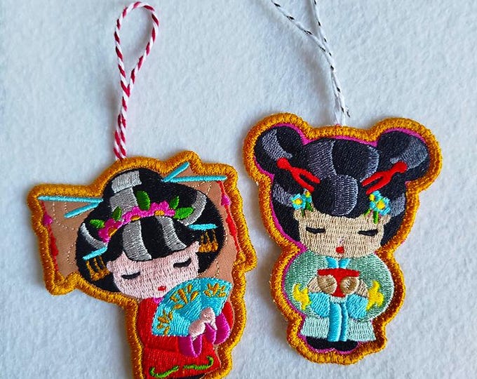 ITH Geishas Machine embroidery designs - Instant download files