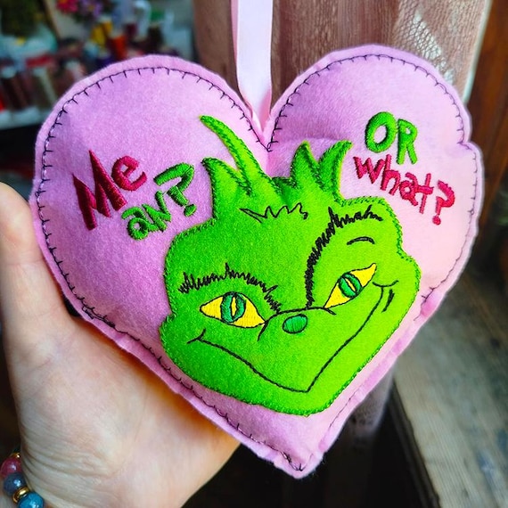 ITH Grinch felt Mean ornament Machine embroidery design - Instant download file