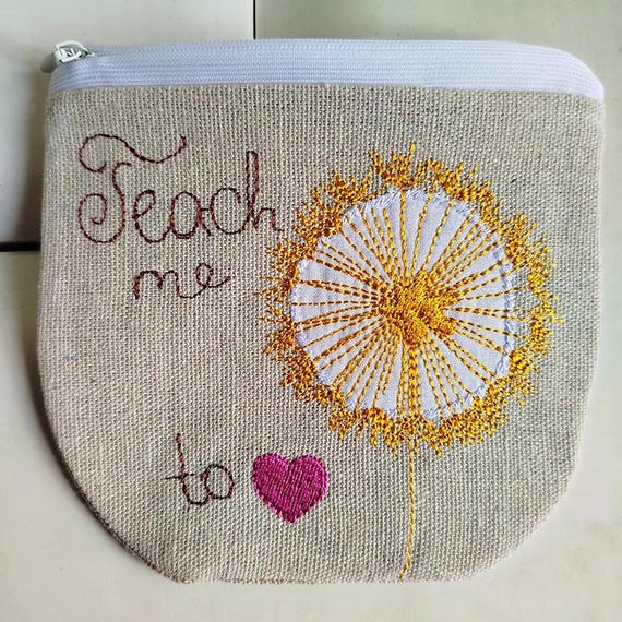 ITH Teach me to love purse Machine embroidery design - Instant download file