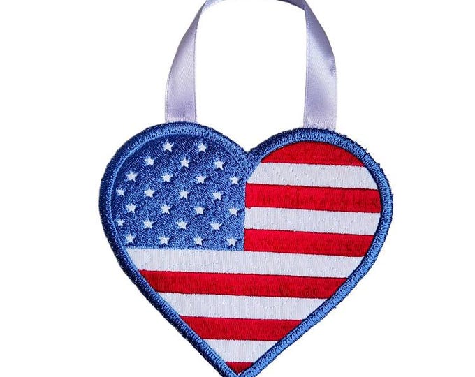 ITH Patriotic heart Machine embroidery design - Instant download file